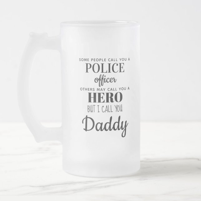 Taza De Cristal Esmerilado Foto del Día del Padre Padre Hero (Izquierda)