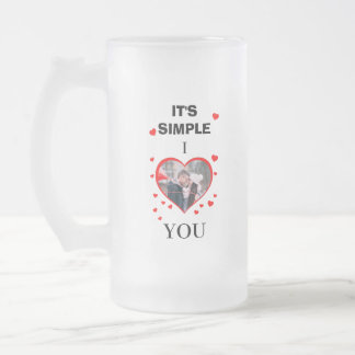 Taza De Cristal Esmerilado Foto del El día de San Valentín personalizado "Es