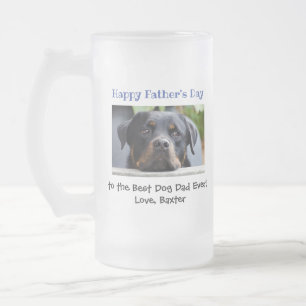 Taza De Cristal Esmerilado Foto del padre del mejor perro del día de los padr