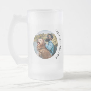 Taza De Cristal Esmerilado Foto del Personalizado Papá Noel en el Día del Pad