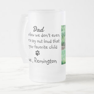Taza De Cristal Esmerilado Foto divertida del Personalizado Dog Dad