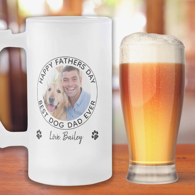 Taza De Cristal Esmerilado Foto Mascota personalizada Feliz Día del Padre, pa (Subido por el creador)