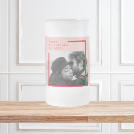 Taza De Cristal Esmerilado Foto moderna | Regalo de San Valentín Red & Pink H