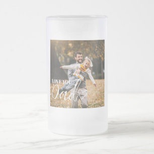 Taza De Cristal Esmerilado Foto personalizada de amor para papá