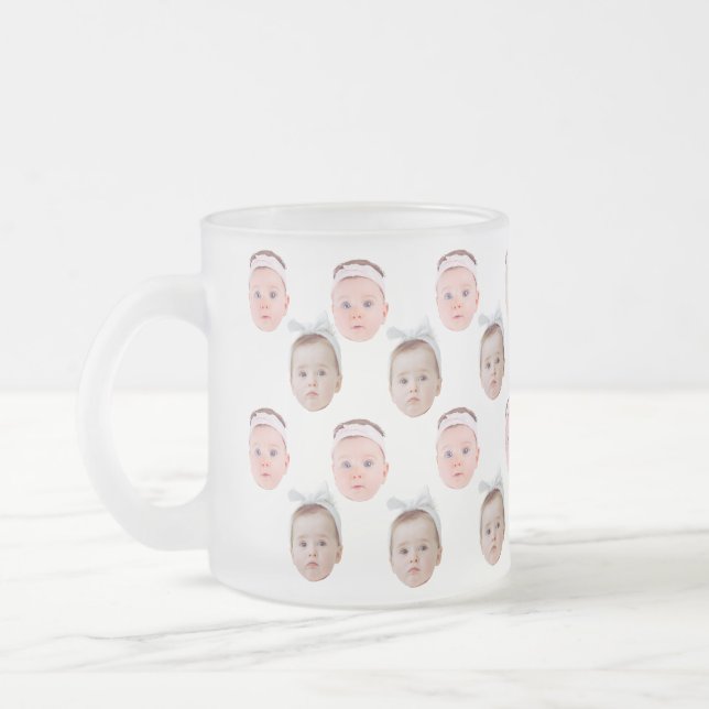 Taza De Cristal Esmerilado Foto personalizada de cara, cara de Personalizado  (Izquierda)