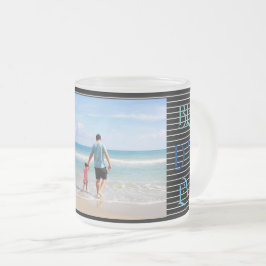 Taza De Cristal Esmerilado Foto personalizada Mejor papá jamás Mug