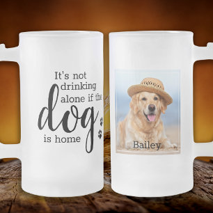 Taza De Cristal Esmerilado Foto personalizado No Es Solo Beber Si El Perro Es