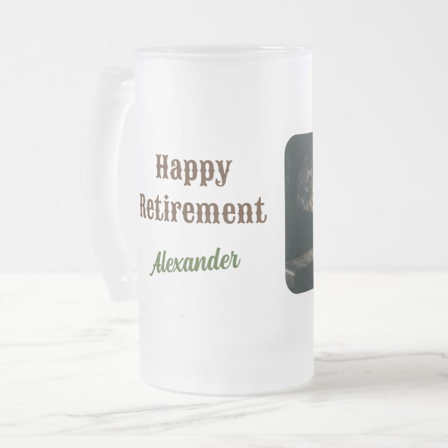 Taza De Cristal Esmerilado Foto personalizado Regalos de Jubilación Militar (Anverso izquierdo)
