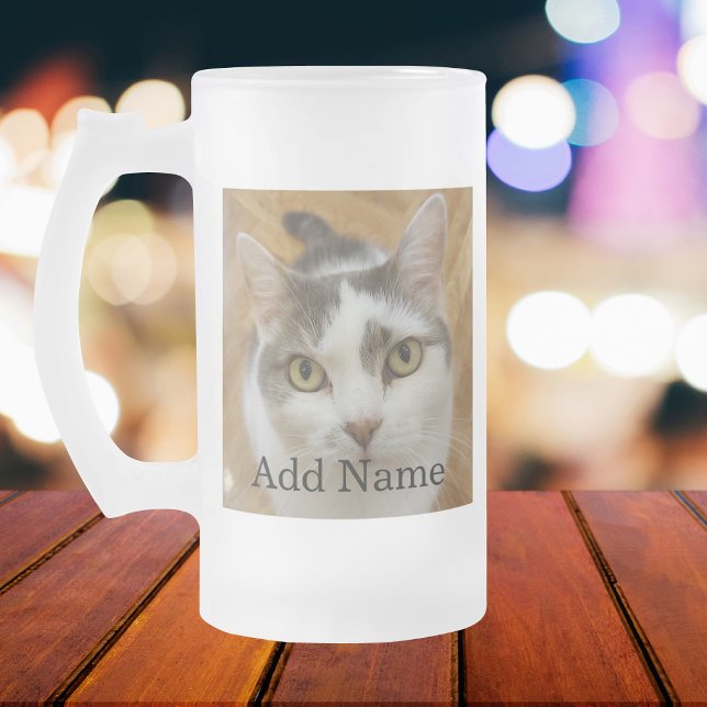 Taza De Cristal Esmerilado Foto personalizado y texto personalizado (Subido por el creador)