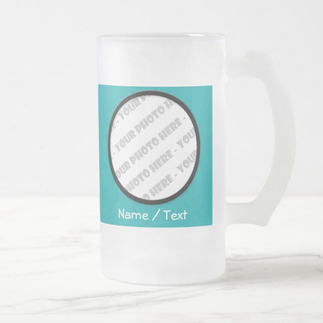 Taza De Cristal Esmerilado Foto redonda y Stein helado texto - cree sus los (Derecha)