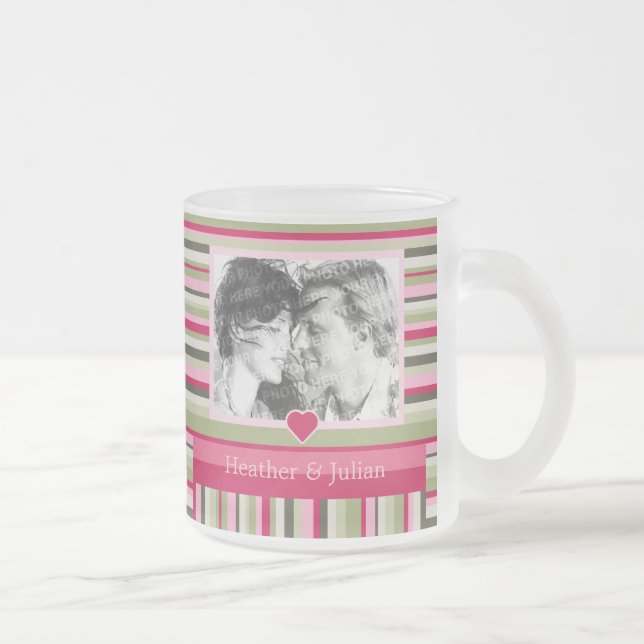 Taza De Cristal Esmerilado Foto romántica personalizada (Derecha)