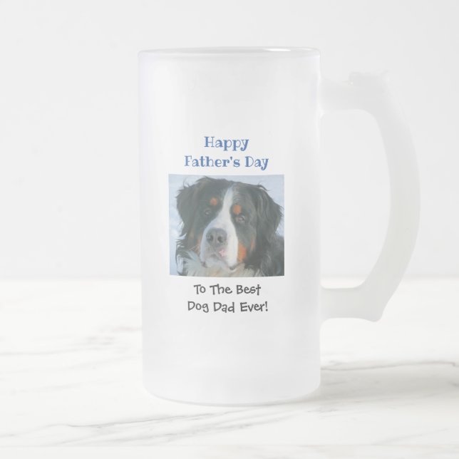 Taza De Cristal Esmerilado Fotografía del Padre Día del Padres, el mejor Masc (Derecha)