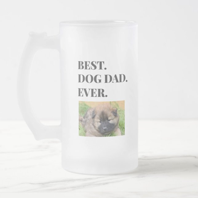 Taza De Cristal Esmerilado Fotos de cumpleaños del mejor perro (Izquierda)