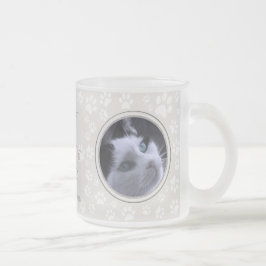 Taza De Cristal Esmerilado Fotos de la pintura conmemorativa del gato Imprime