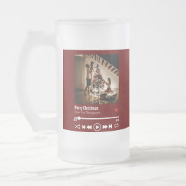 Taza De Cristal Esmerilado Fotos personalizadas de Feliz Navidad