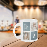 Taza De Cristal Esmerilado Fotos y regalos de papi verde de los padres de la<br><div class="desc">Una moderna foto de los padres de un collage es un regalo personalizado que combina múltiples fotos de un padre o una figura del padre de una manera creativa y elegante. Implica seleccionar varias imágenes significativas y organizarlas en un formato de collage, a menudo con diseños superpuestos o similares a...</div>