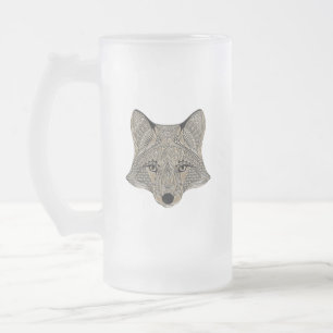 Taza De Cristal Esmerilado Fox Face metálico