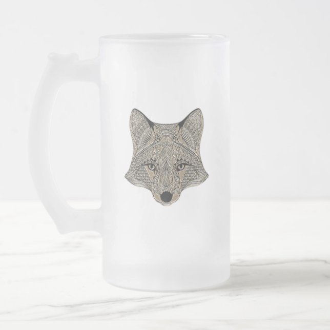 Taza De Cristal Esmerilado Fox Face metálico (Izquierda)