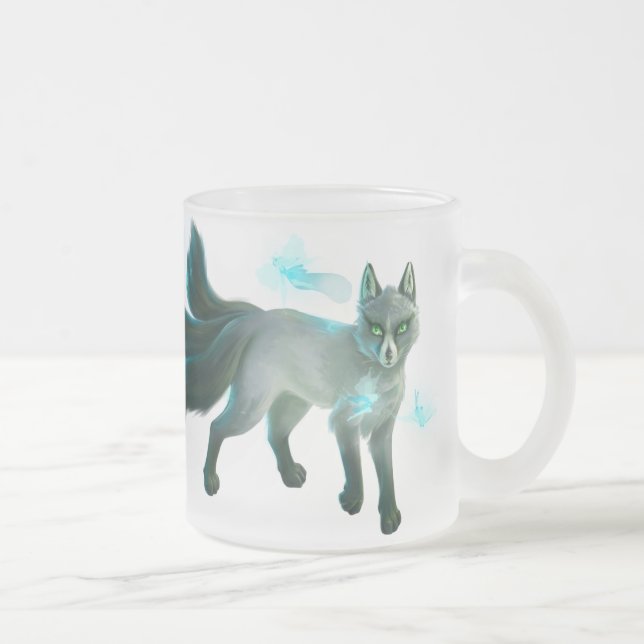 Taza De Cristal Esmerilado Fox y hadas (Derecha)