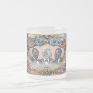 Taza De Cristal Esmerilado Fr3d3rick Bailey Douglass con negro abolicionista