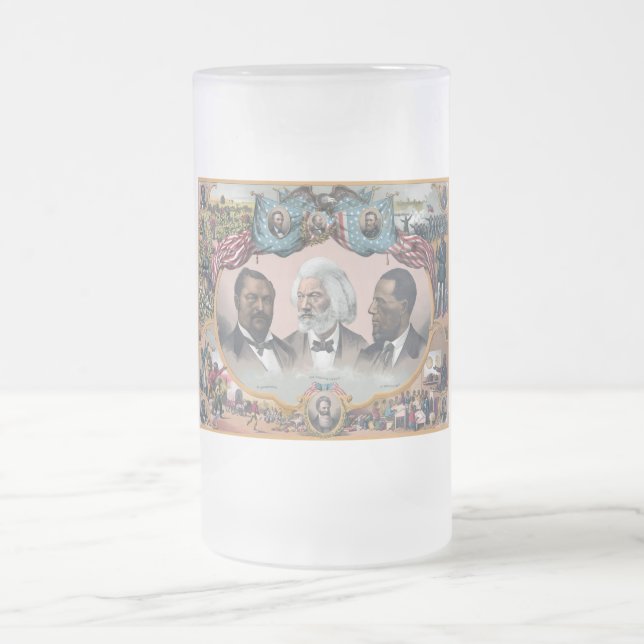 Taza De Cristal Esmerilado Fr3d3rick Bailey Douglass con negro abolicionista (Centro)