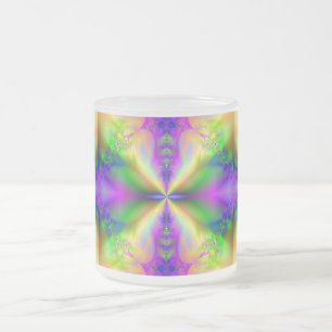 Taza De Cristal Esmerilado Fractal psicodélico 85 ~ Mug de vidrio escarpado
