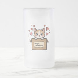 Taza De Cristal Esmerilado Fragile: Contains Love