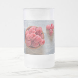 Taza De Cristal Esmerilado Frambuesas frescas en un bol
