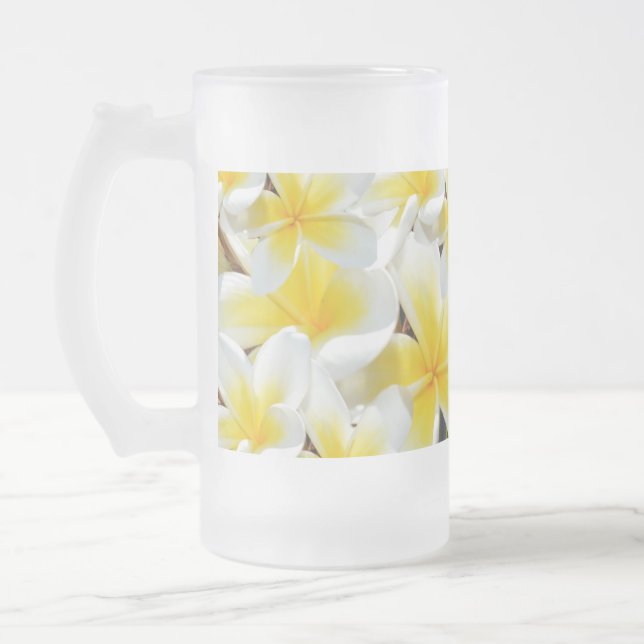 Taza De Cristal Esmerilado Frangipani amarillo Bouquet (Izquierda)
