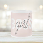Taza De Cristal Esmerilado Frase del jefe del Chica rosado Pastel moderno<br><div class="desc">Frase del jefe del Chica rosado Pastel moderno</div>