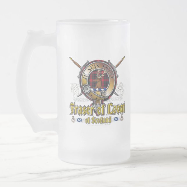Taza De Cristal Esmerilado Fraser de Lovat Clan Badge (Izquierda)