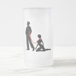 Taza De Cristal Esmerilado Frau ein der Leine - Böse Männer