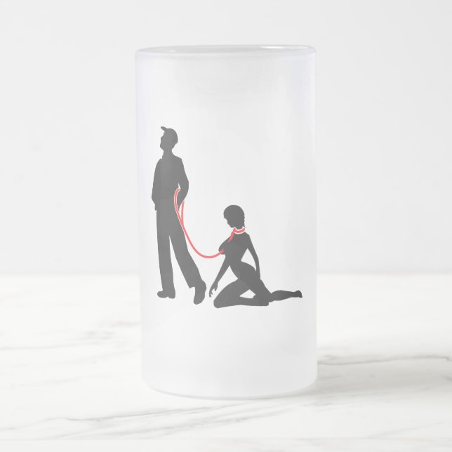 Taza De Cristal Esmerilado Frau ein der Leine - Böse Männer (Centro)