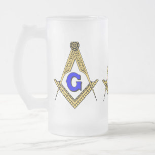 Taza De Cristal Esmerilado Freemason