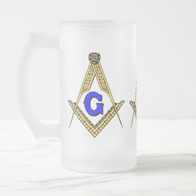 Taza De Cristal Esmerilado Freemason (Izquierda)