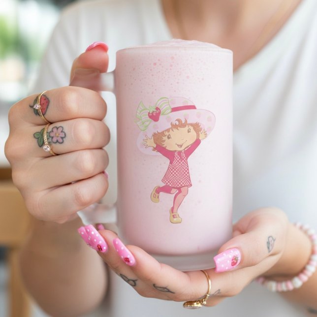 Taza De Cristal Esmerilado Fresa (Subido por el creador)