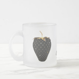 Taza De Cristal Esmerilado Fresa negra