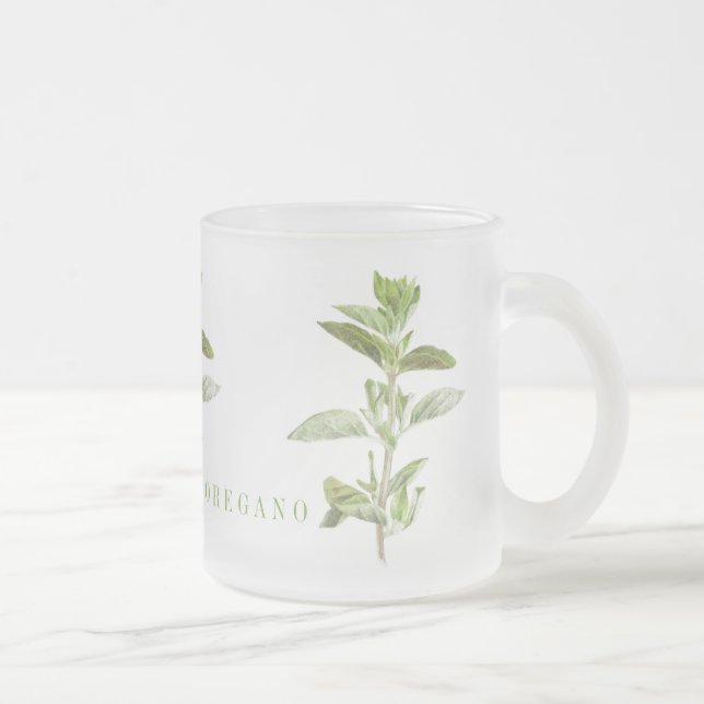 Taza De Cristal Esmerilado FRESH OREGANO Frost Glass Mug (Derecha)