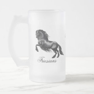 Taza De Cristal Esmerilado Frisios, letra negra
