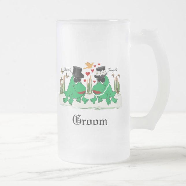 Taza De Cristal Esmerilado Frogette y rana de Freddy (Derecha)
