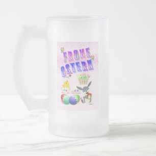 Taza De Cristal Esmerilado Frohe Ostern