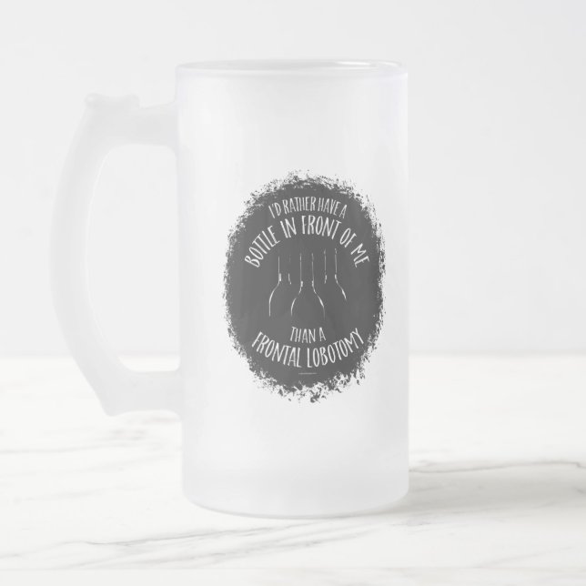 Taza De Cristal Esmerilado Frontal Lobotomy Frosted Glass Beer Mug (Izquierda)