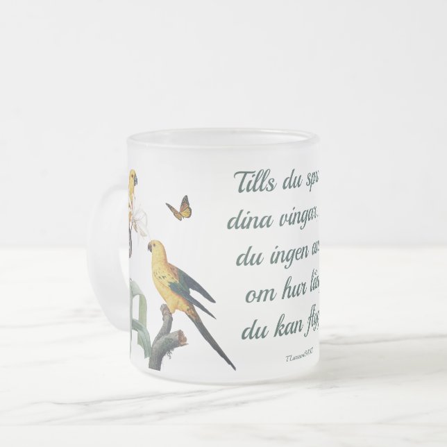 Taza De Cristal Esmerilado Frostad glasmugg — Fåglar (Anverso izquierdo)