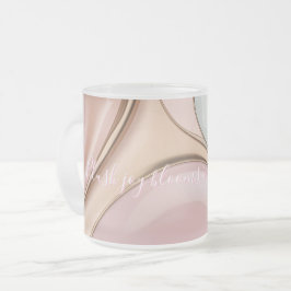 Taza De Cristal Esmerilado Frosted glass mug in stylish abstract graphic