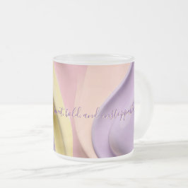 Taza De Cristal Esmerilado Frosted glass mug in stylish abstract graphic