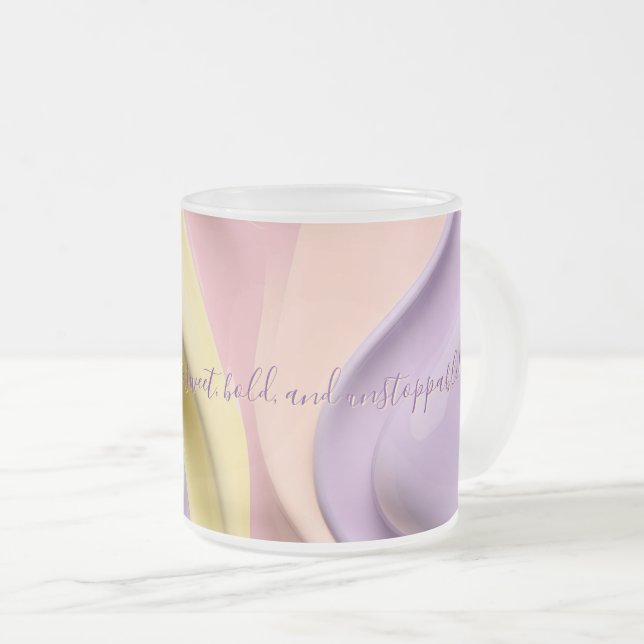 Taza De Cristal Esmerilado Frosted glass mug in stylish abstract graphic (Anverso derecho)