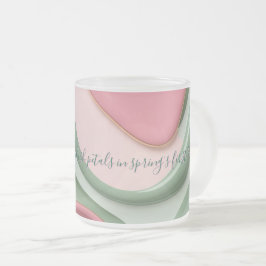 Taza De Cristal Esmerilado Frosted glass mug in stylish graphic