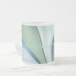 Taza De Cristal Esmerilado Frosted glass mug in stylish graphic