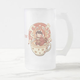 Taza De Cristal Esmerilado Frosted Glass Red Panda Warm Glow Mug