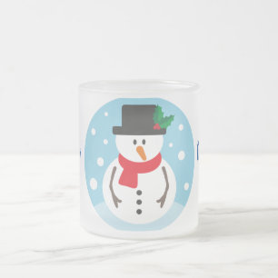 Taza De Cristal Esmerilado Frosty el hombre de nieve